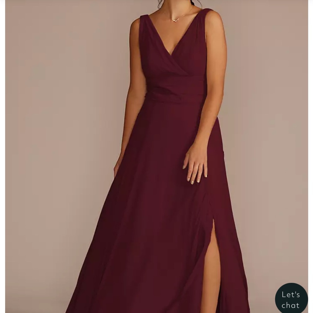 David's Bridal wine colored brides maid dress